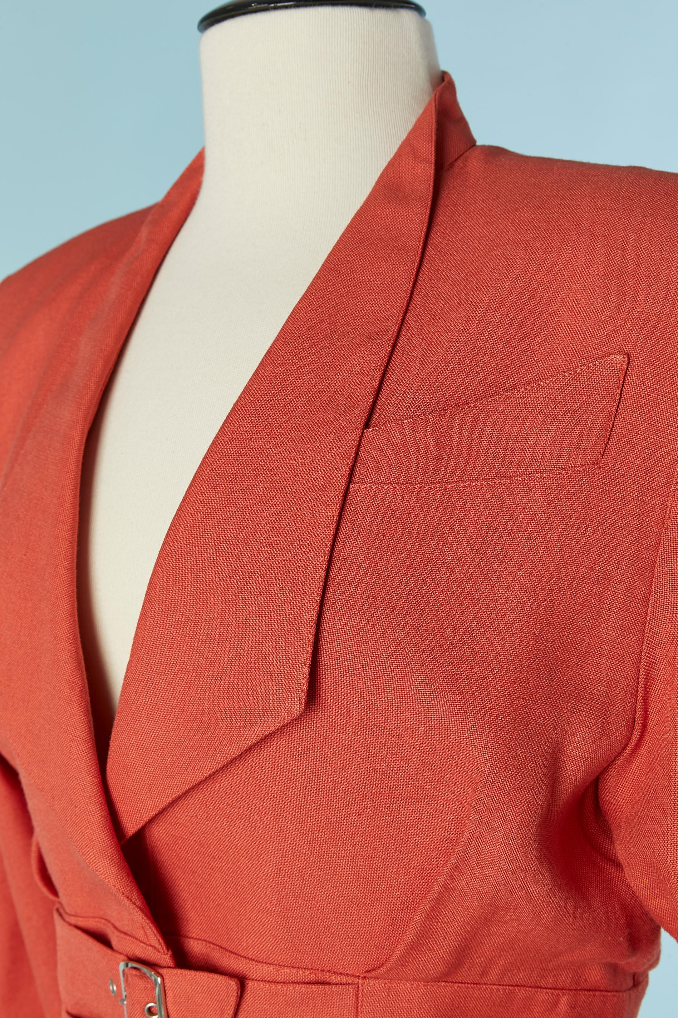 Gonna-suit in rayon e lino Corail Thierry Mugler In condizioni ottime in vendita a Saint-Ouen-Sur-Seine, FR