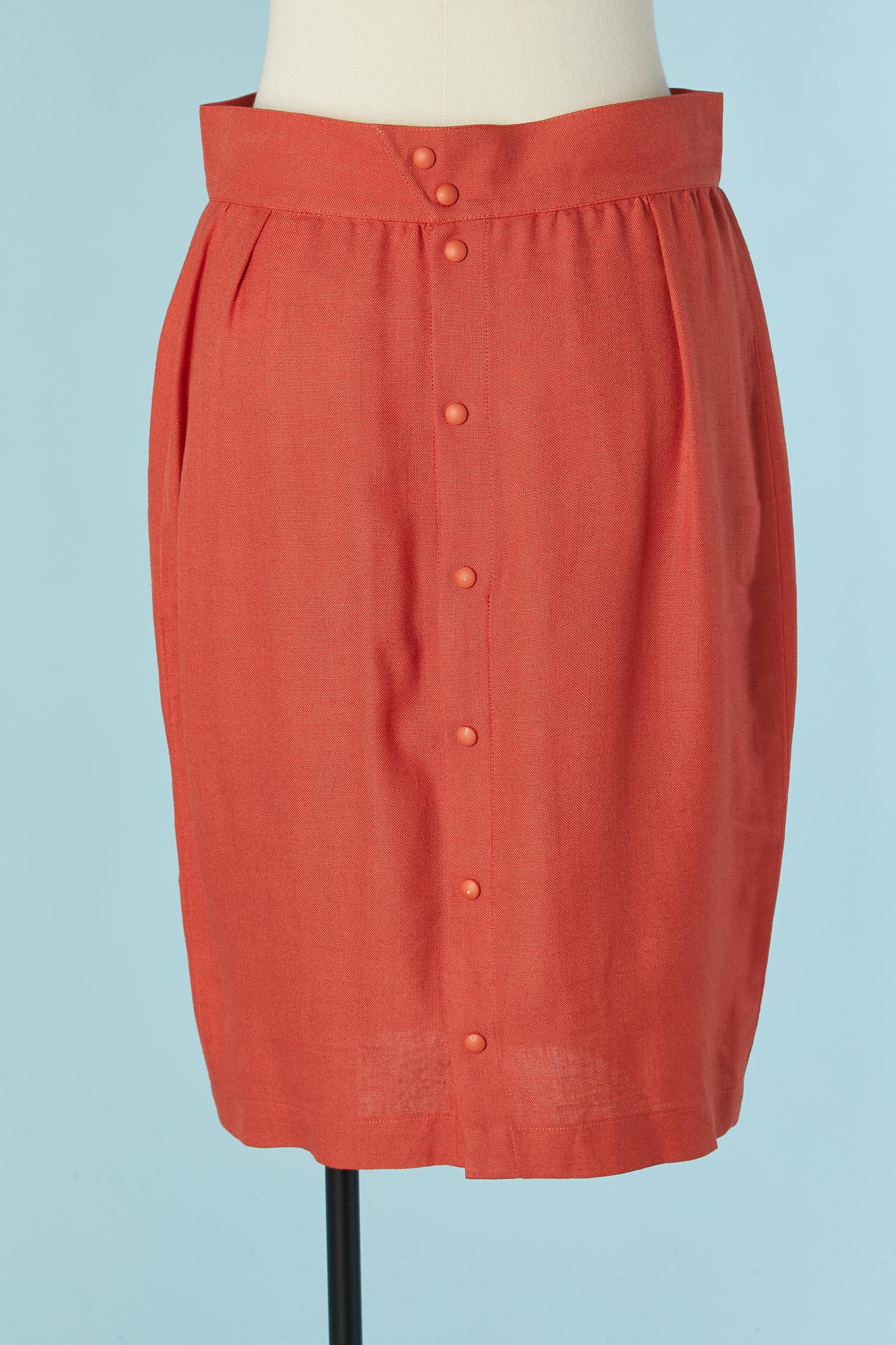 Gonna-suit in rayon e lino Corail Thierry Mugler in vendita 3