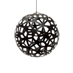 Coral 100 Pendant Lamp in 2 Sides Painted Bamboo Plywood by David Trubridge