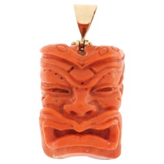 Collar Colgante Coral 14 Kilates Oro Amarillo