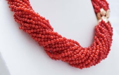 Coral, 14 Kt Rose Gold Necklace.