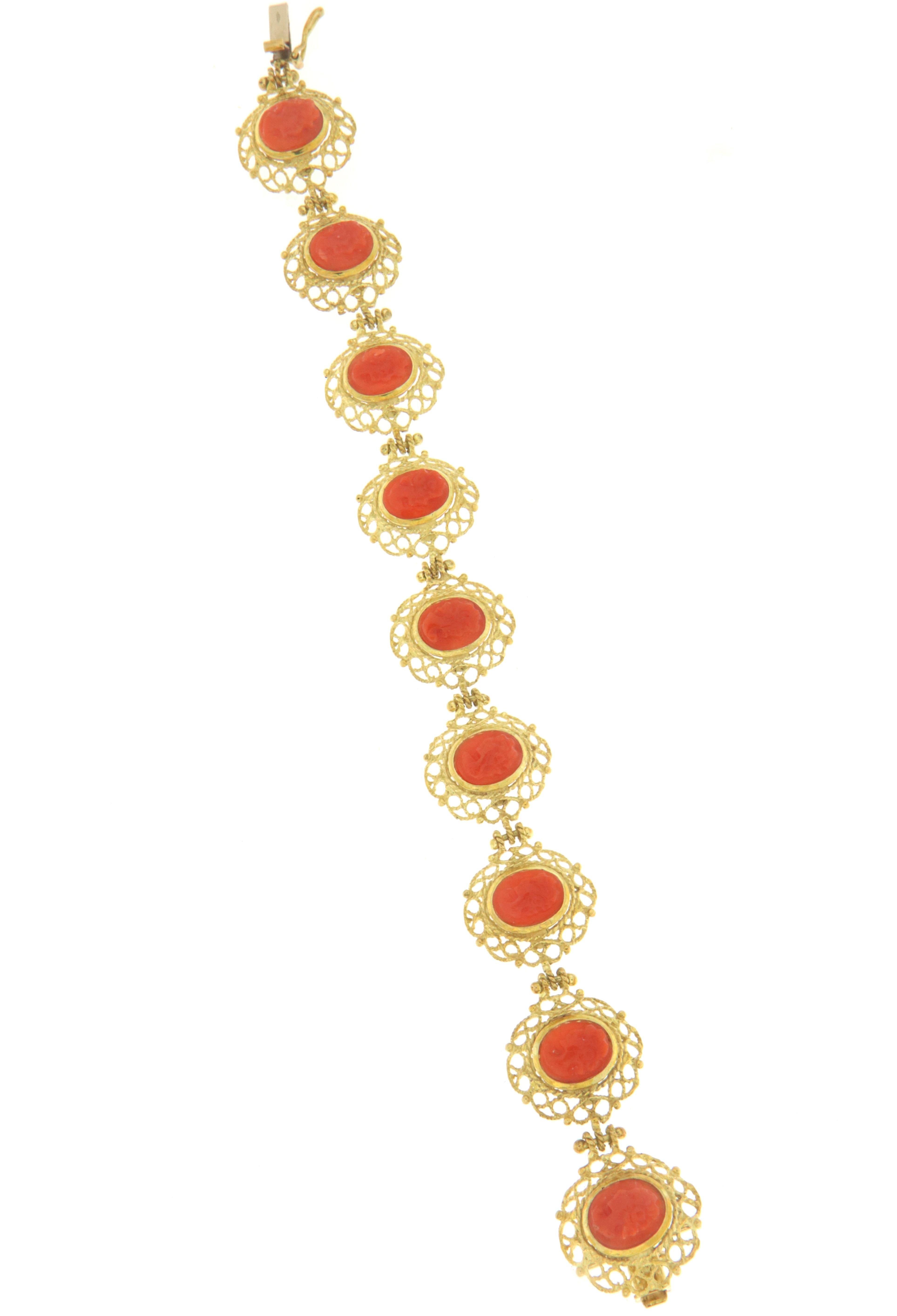 gold coral bracelet