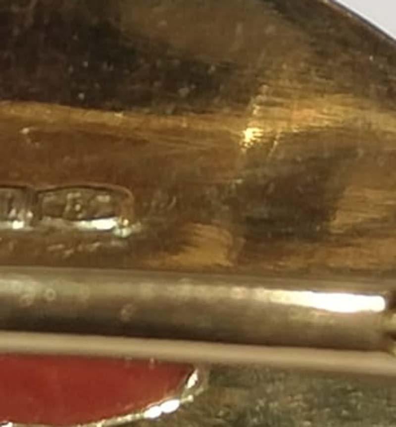 Koralle, Ohrringe aus 18 Karat Gelbgold. Damen im Angebot