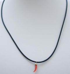 Coral, 18 Karat Yellow Gold Pendant.