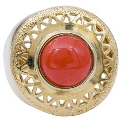 Koralle, Ring aus 18 Karat Gelbgold