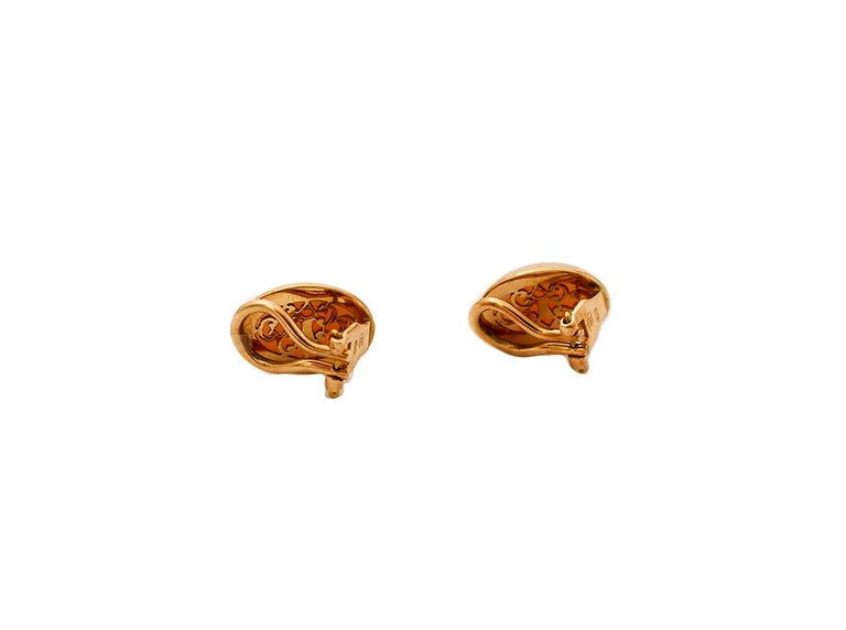 Coral, 18 Karat Yellow Gold Stud Earrings at 1stDibs