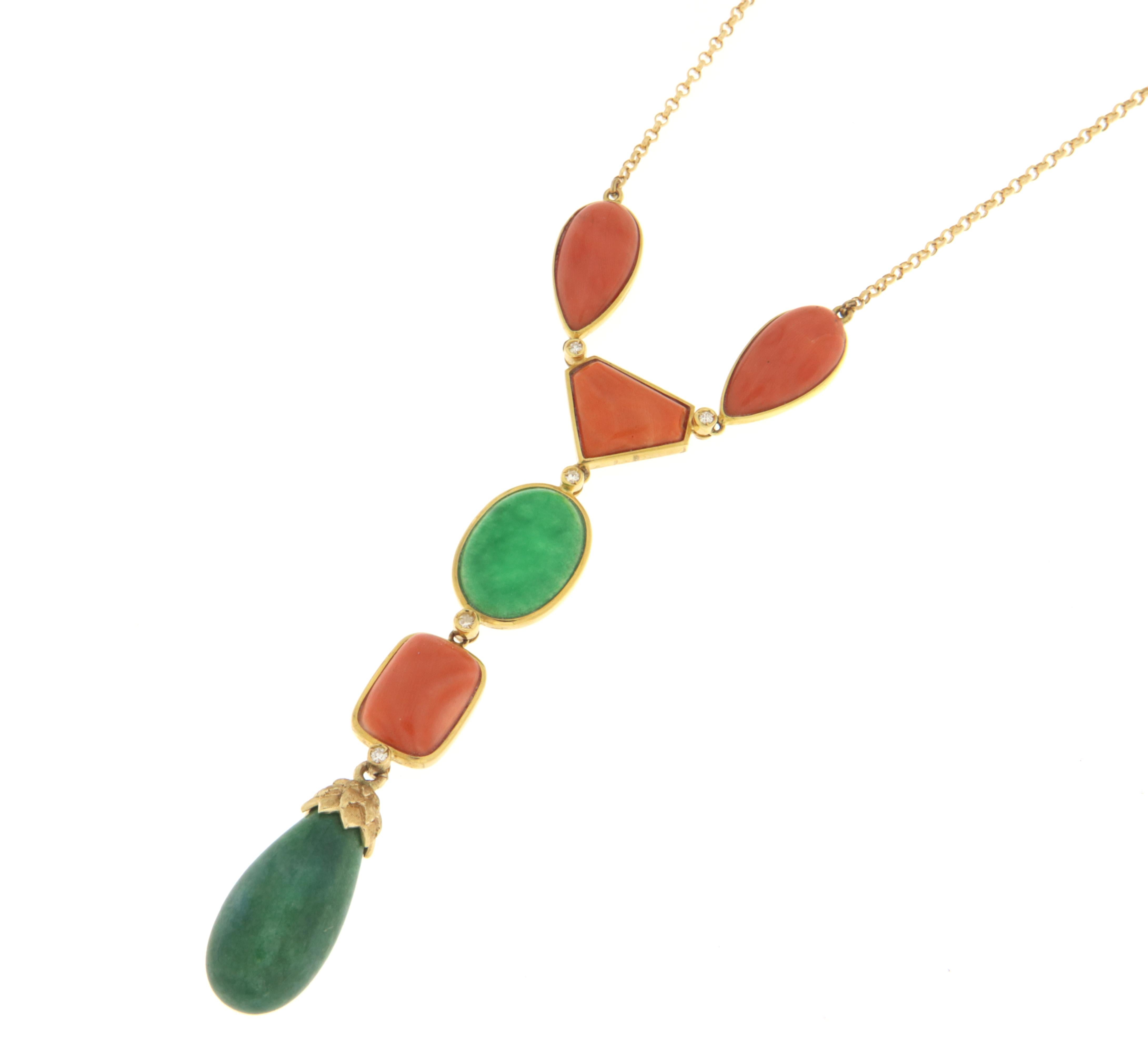 coral and jade necklace