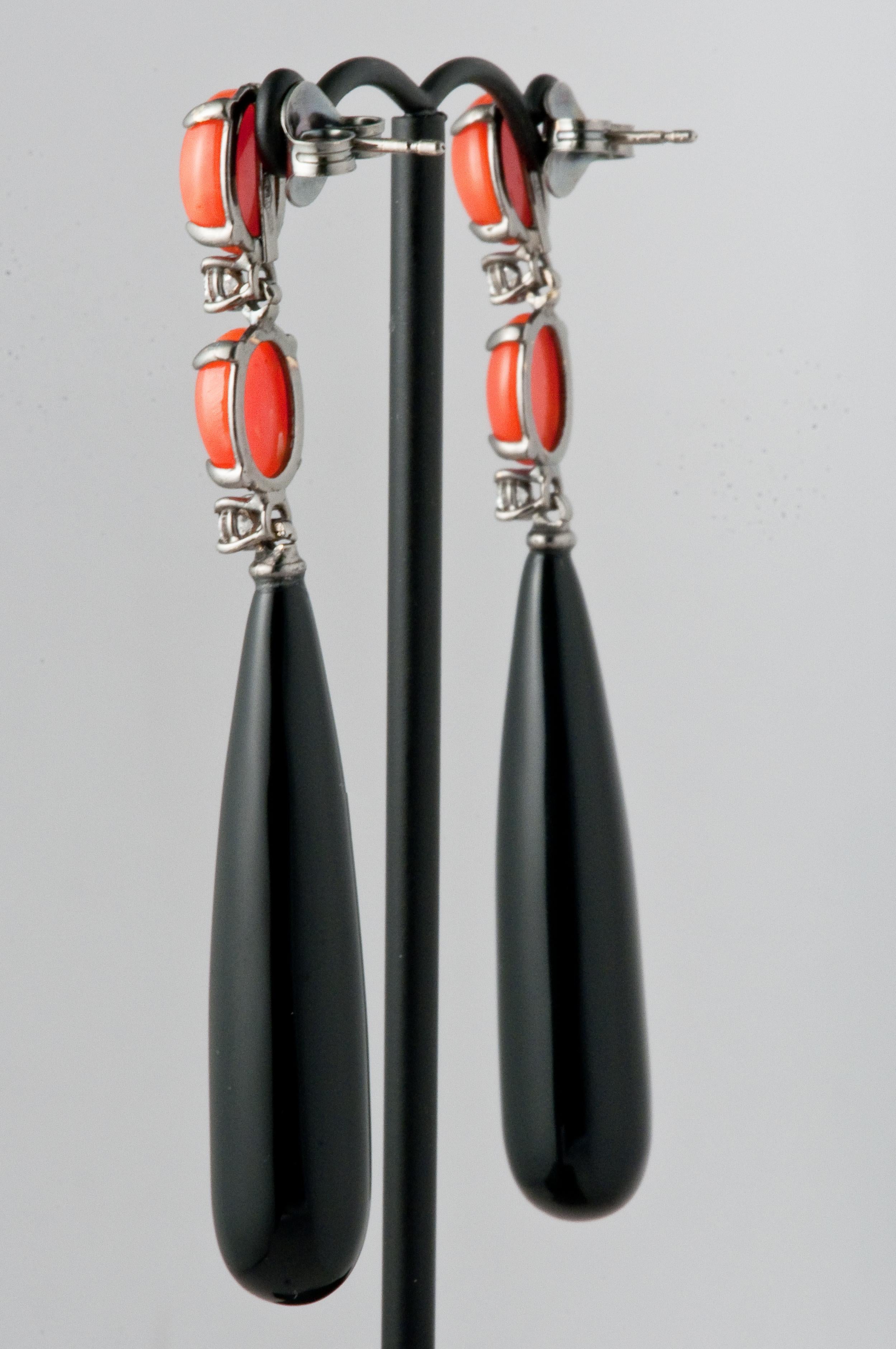 coral chandelier earrings