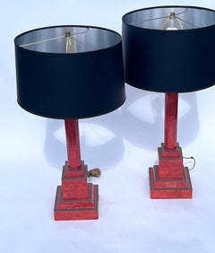 Coral and Bronze detailed Lamps