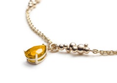 Coral and Citrine Chain Bracelet in 14K yellow Gold, by SERAFINO