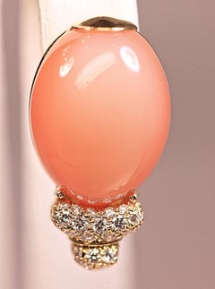 Earrings Coral and Diamond by Henry Dunay