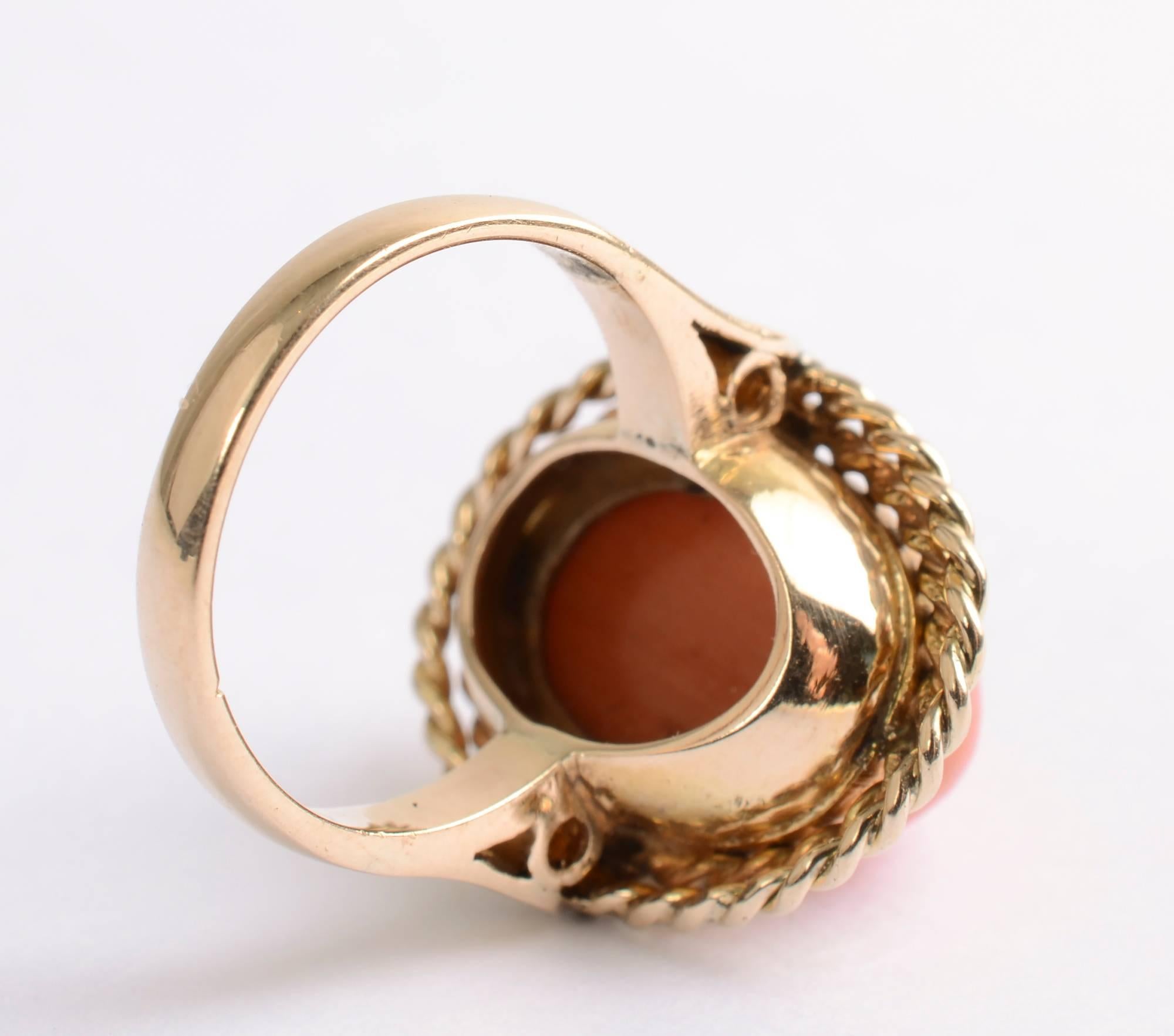 coral gold rings