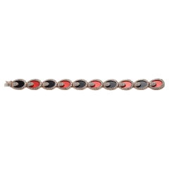 Bracelet en corail et diamants onyx