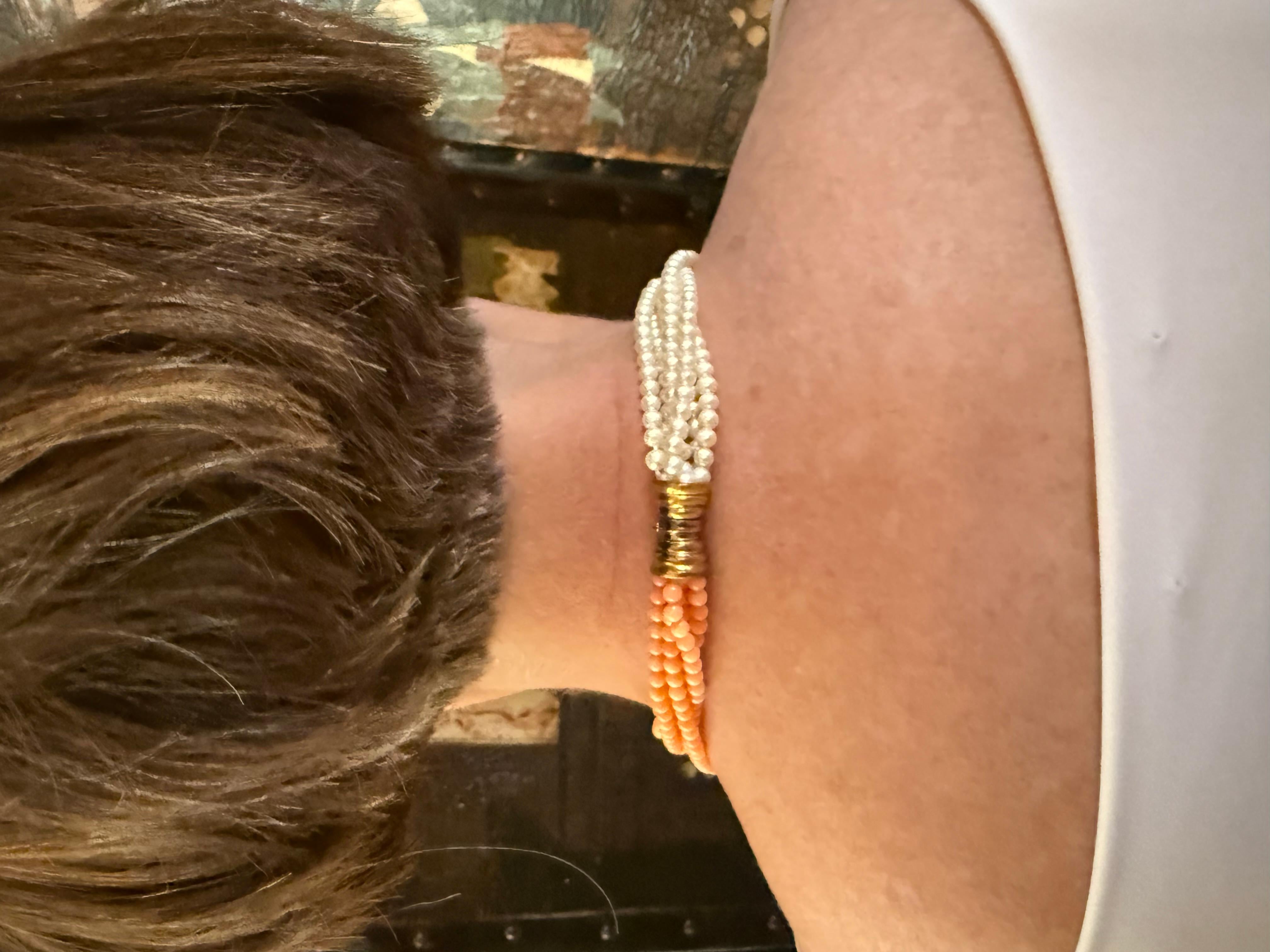 Donna Collana gemella di corallo e perle/choker in vendita