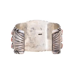 Coral and Sterling Silver Cuff Bracelet