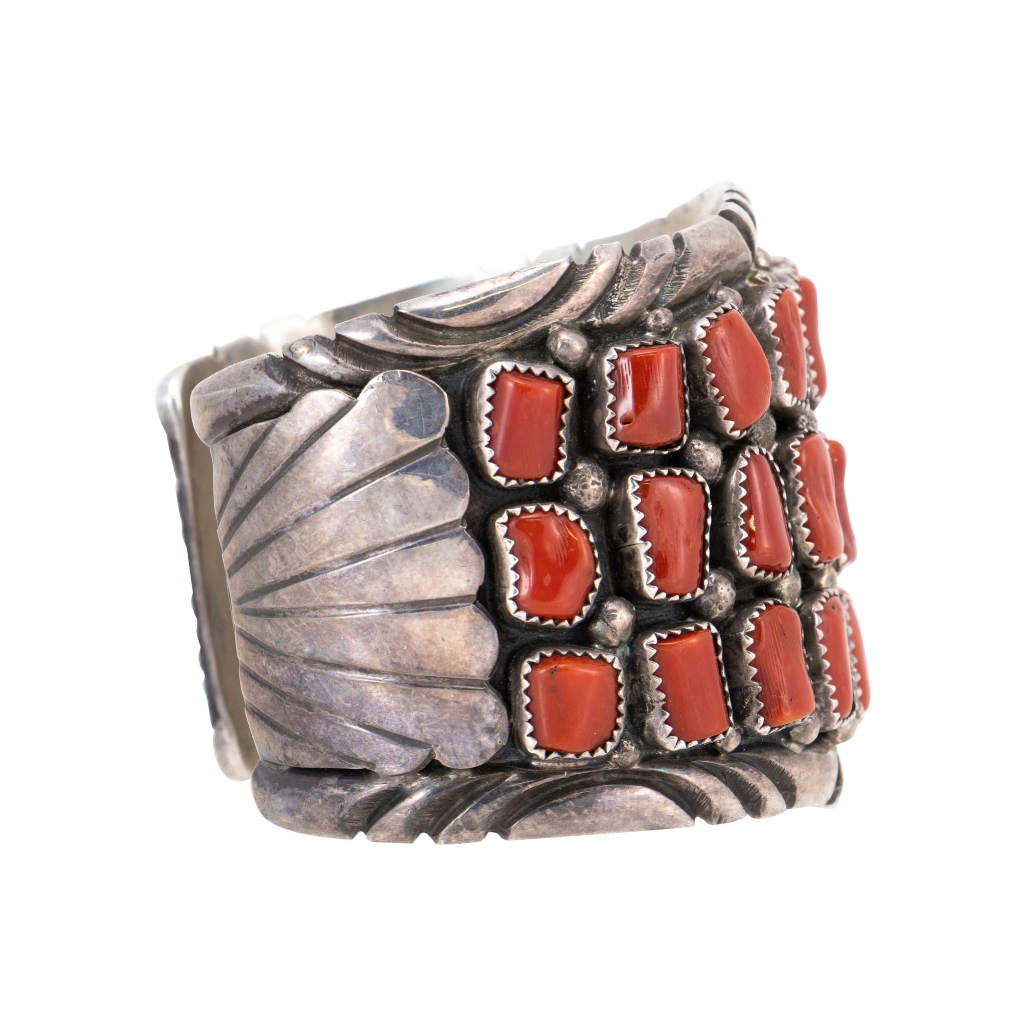 Bracciale in corallo e argento sterling In condizioni buone in vendita a Coeur d Alene, ID