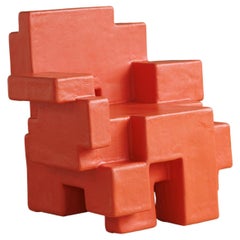 Coral Armchair by Studio Nucleo, Handmade, Geometric Design