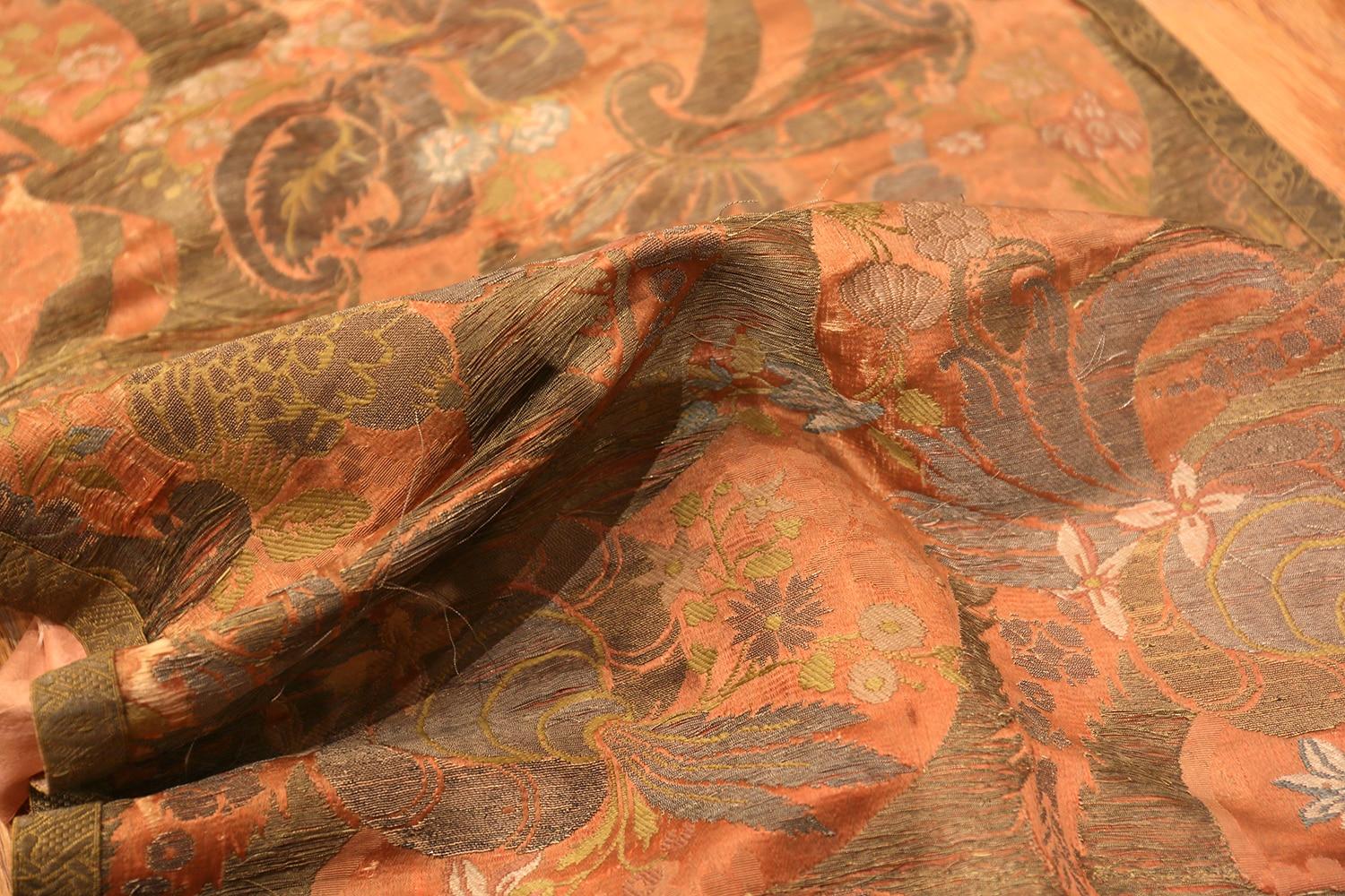 Coral Artistic Antique 19th Century Indian Metallic and Silk Textile 9