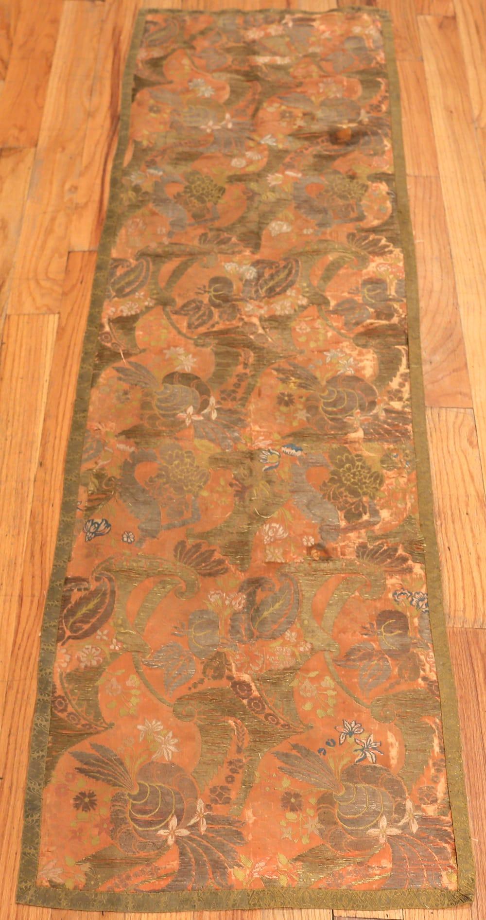 Coral Artistic Antique 19th Century Indian Metallic and Silk Textile 9