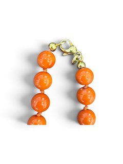 Coral Bead Necklace with 18K Yellow Gold Clasp