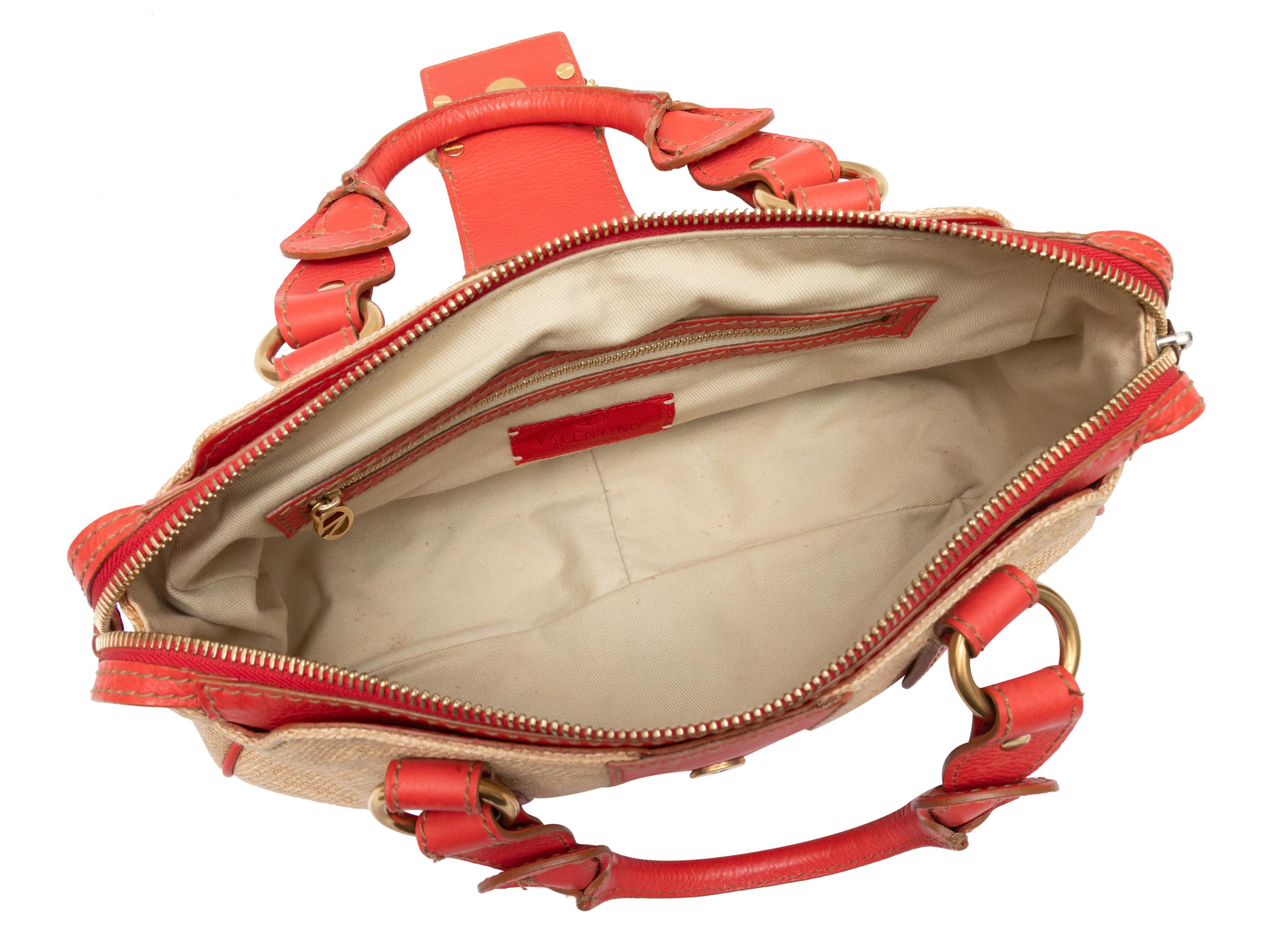 Women's Coral & Beige Valentino Top Handle Tote