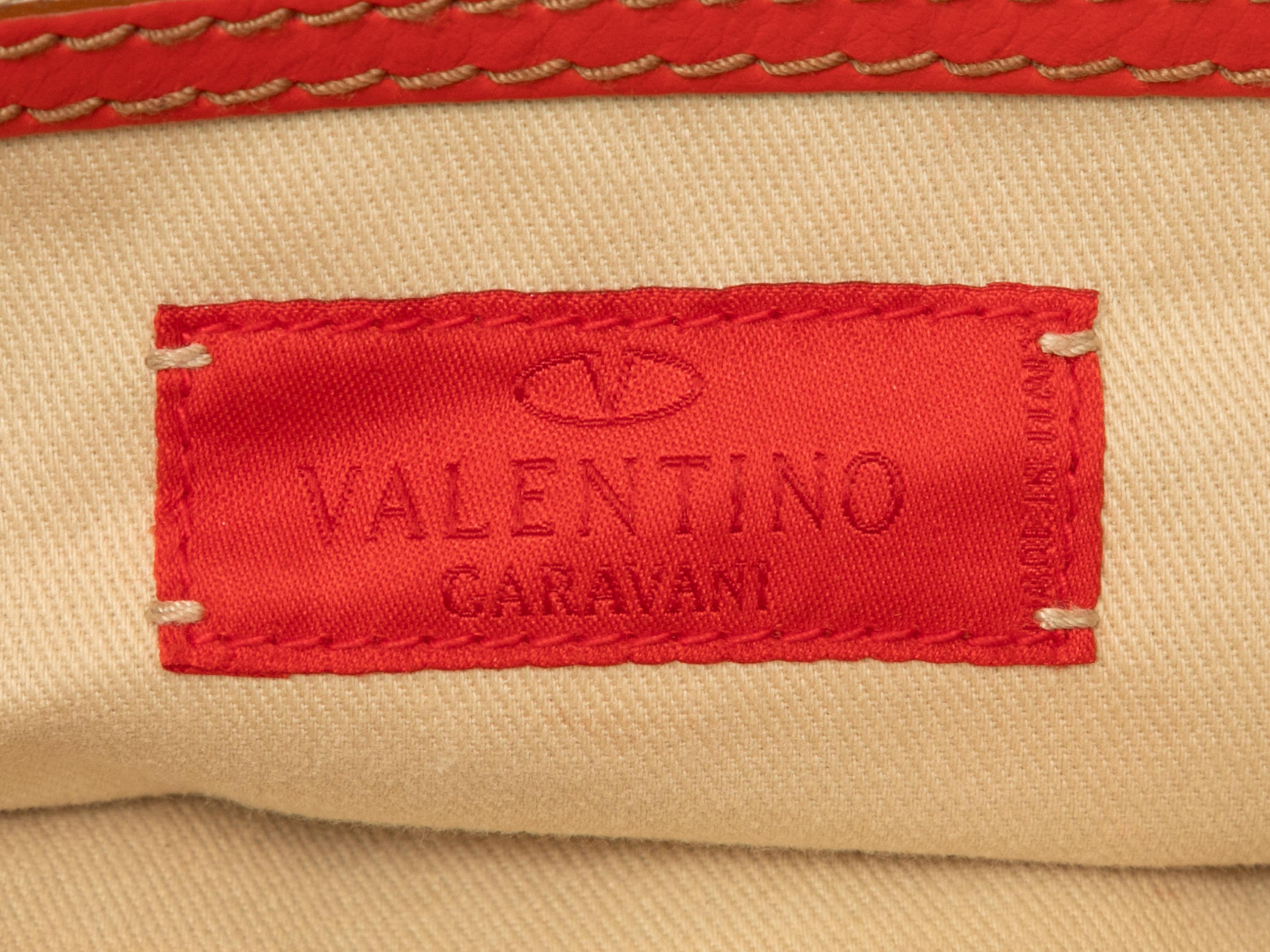 Coral & Beige Valentino Top Handle Tote 1