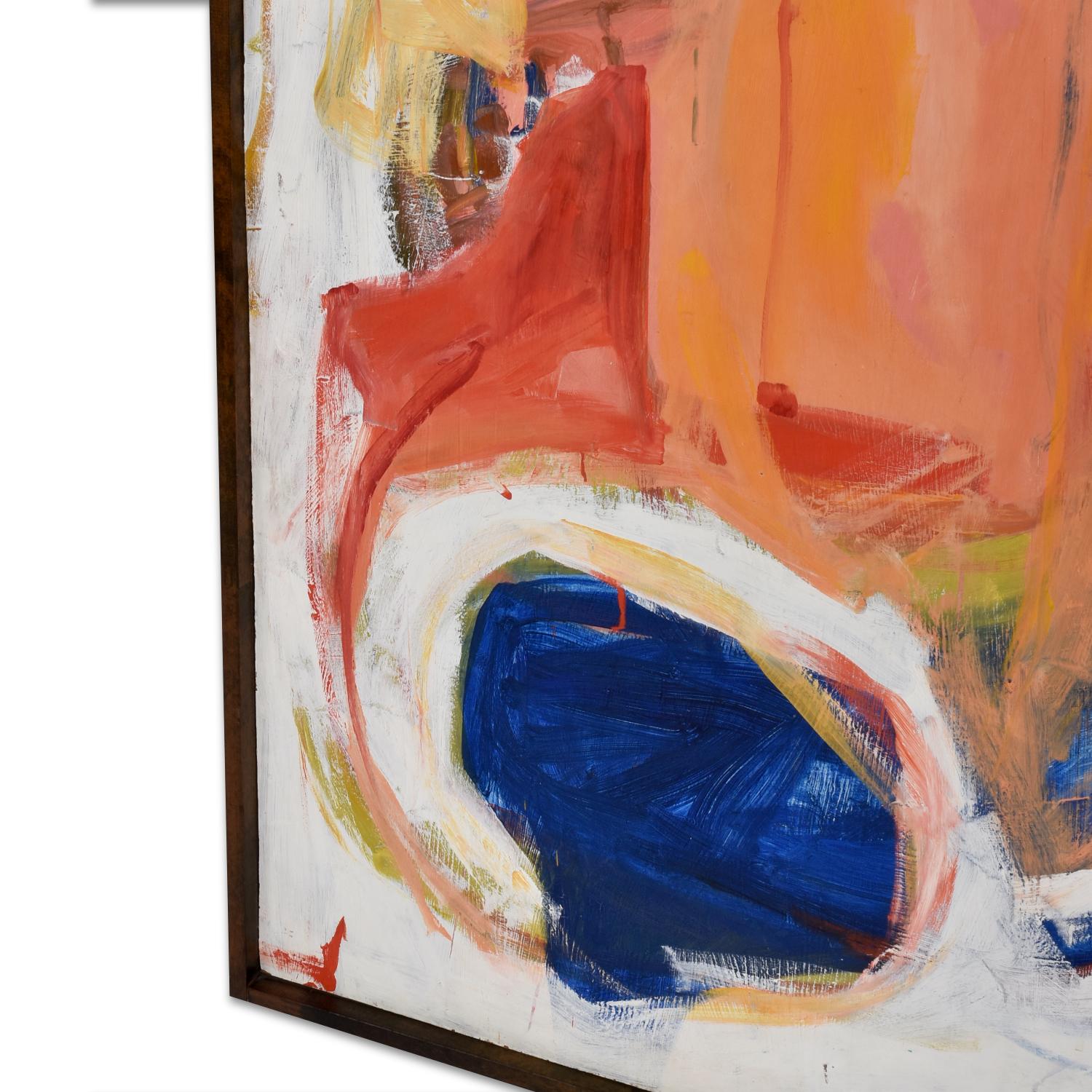 Coral Azul y Blanco Pintura Expresionista Abstracta Firmada Juan Moderno de mediados de siglo en venta