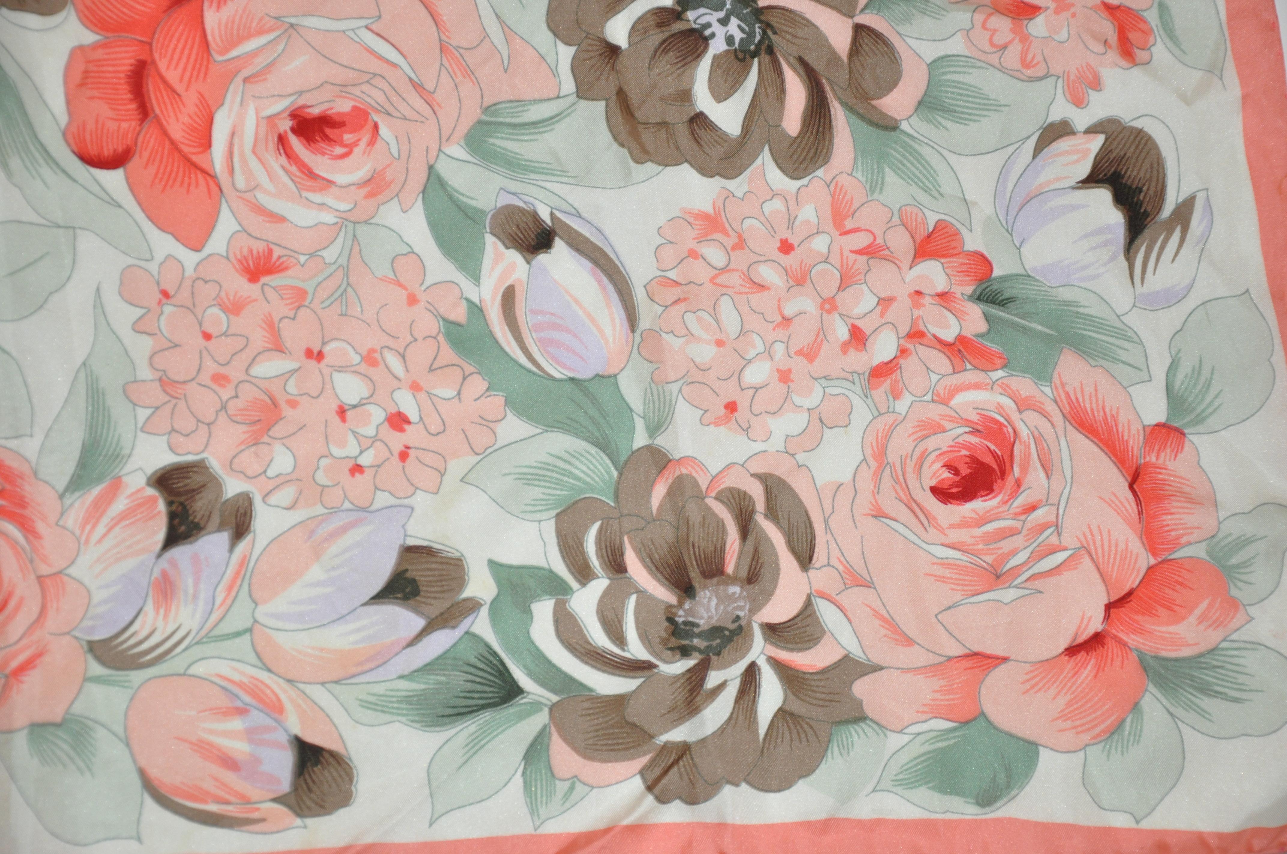 coral silk scarf