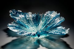 Coral Bowl in Aqua, a Unique Aqua and Clear Glass Centrepiece by Wayne Charmer
