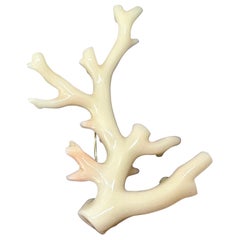 Coral Branch Brooch 18 Karat Gold Vintage Hollywood Estate Mary Lou Daves