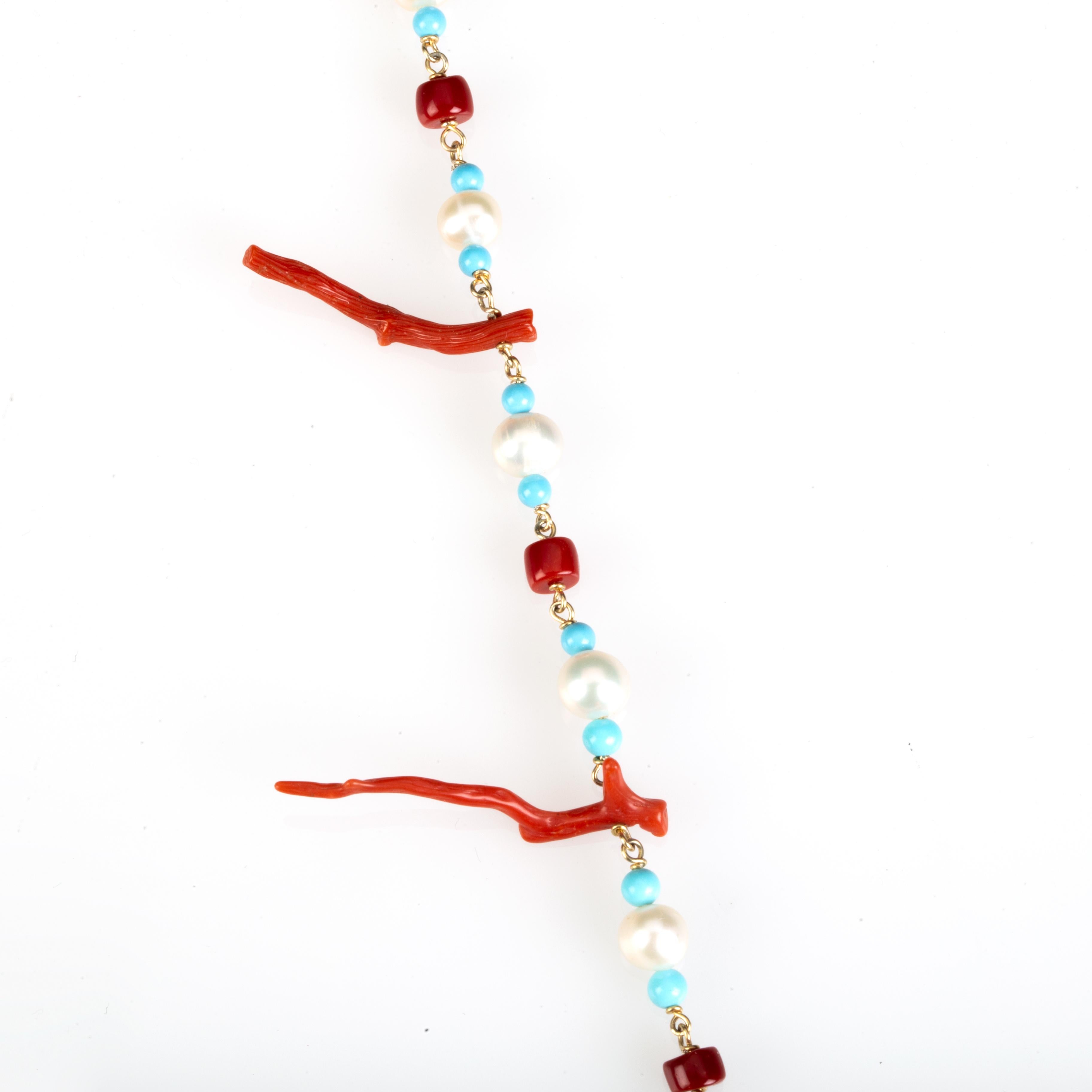 gold coral branch necklace