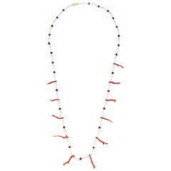 Coral Branch Gold Necklace