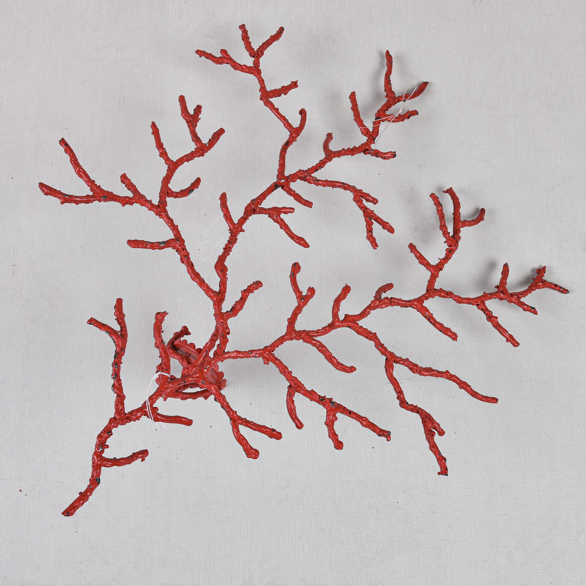 Hand-Painted Coral Branches Iron Wall Sculptures For Sale