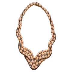 Coral Cabochons Necklace signed scavia