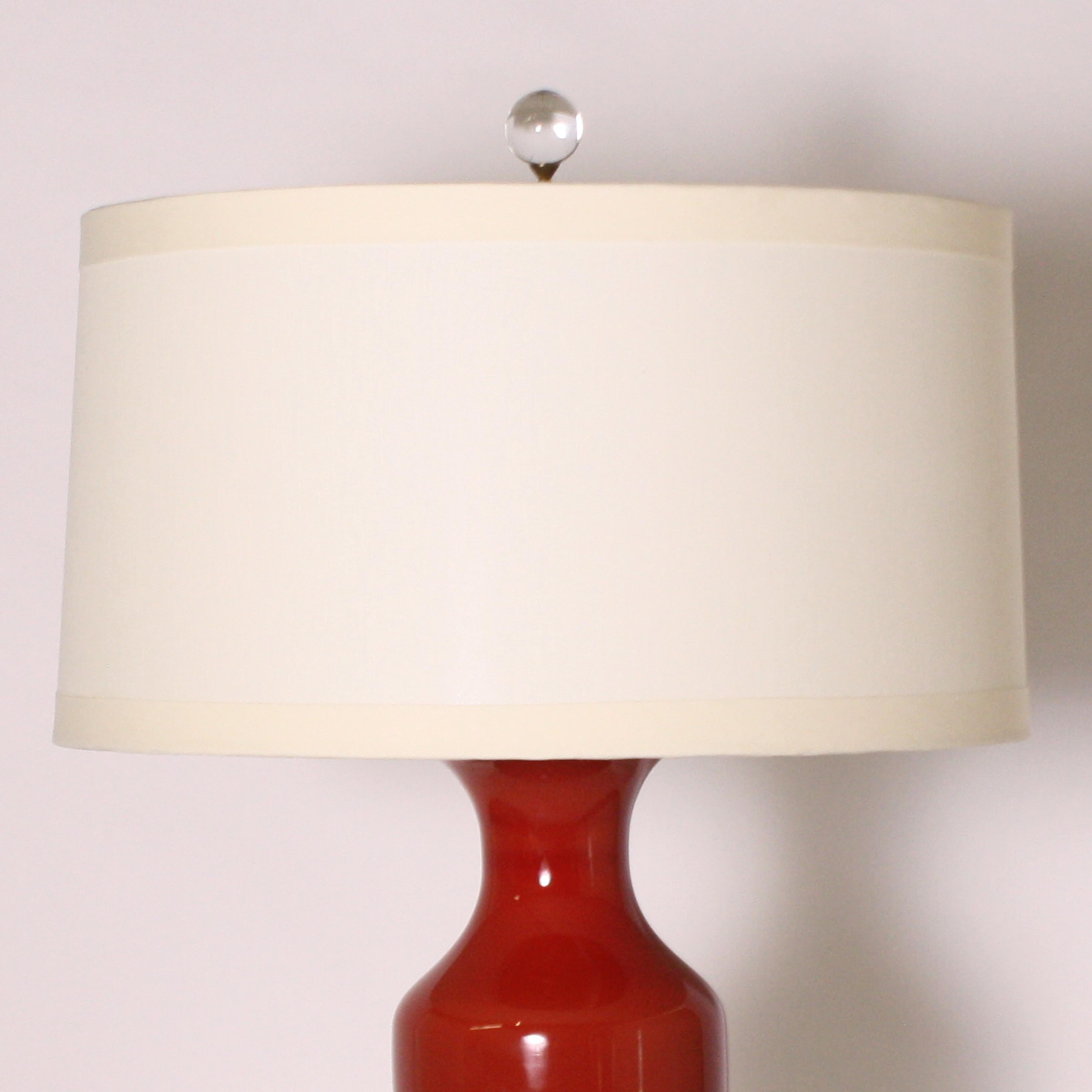 Mid-20th Century Coral Ceramic Lamp, circa 1950 For Sale