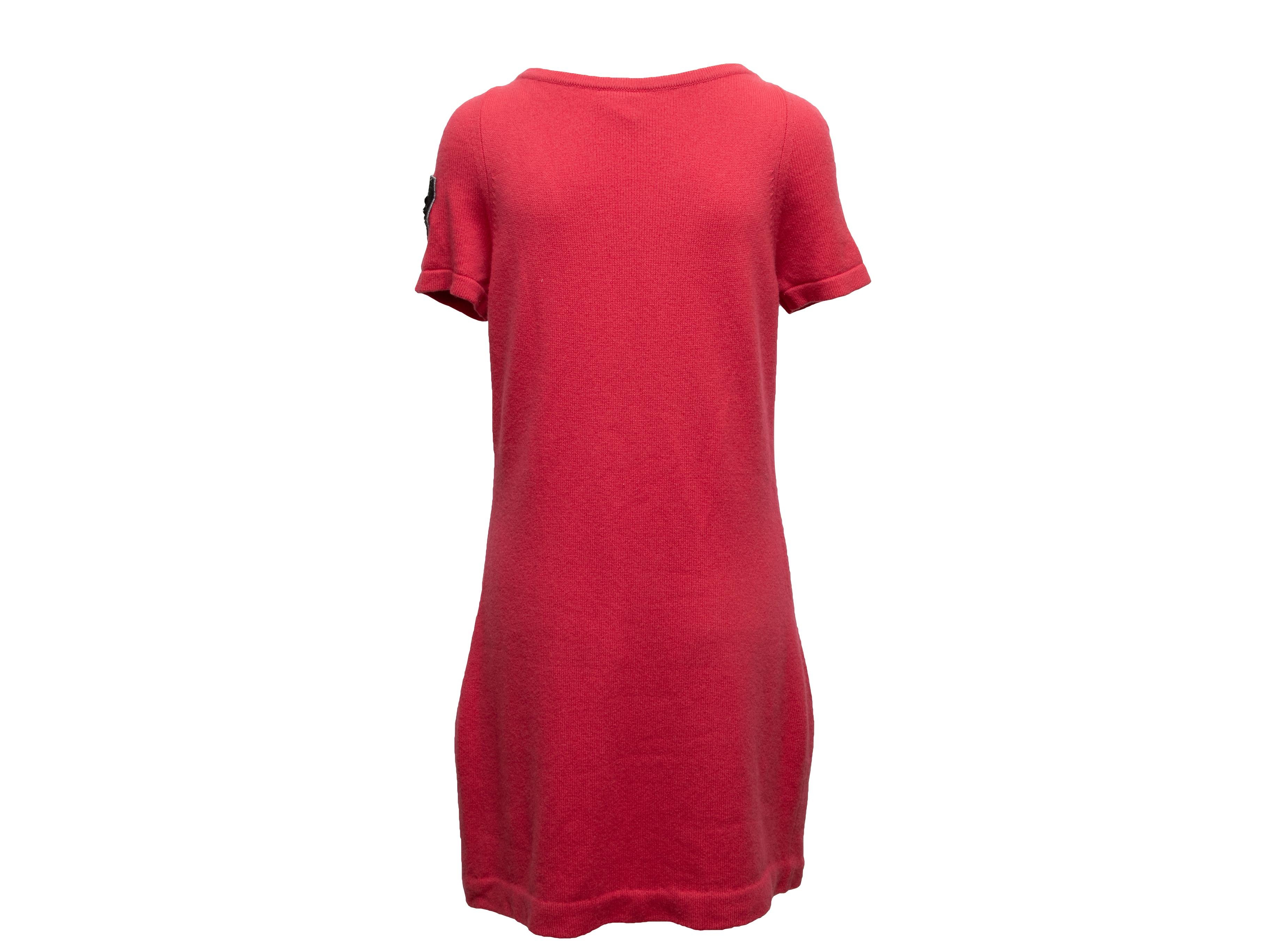 Rosso Corallo Chanel Autunno/Inverno 2009 Vestito in maglia di cachemire Taglia FR 44 in vendita