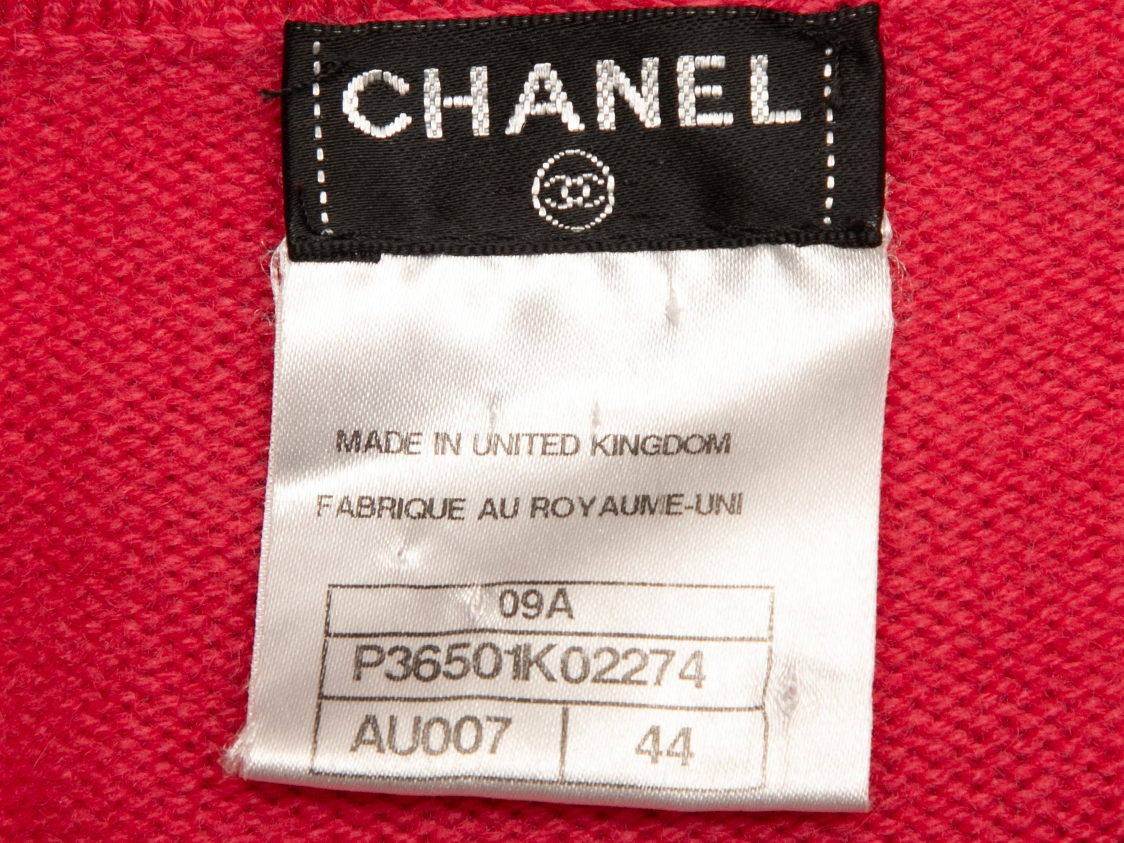 Corallo Chanel Autunno/Inverno 2009 Vestito in maglia di cachemire Taglia FR 44 in vendita 2
