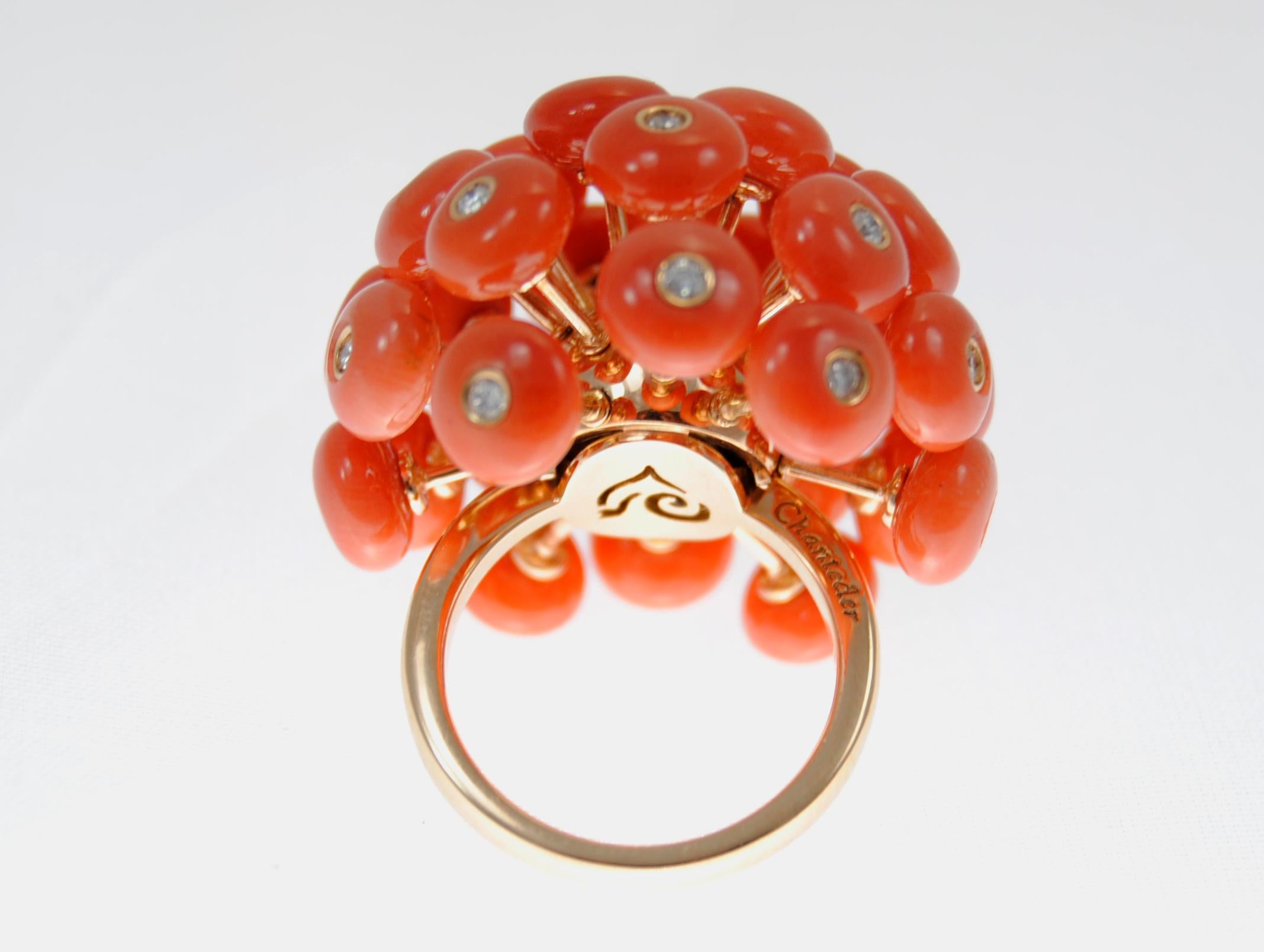 Coral Chantecler Ring In New Condition In Bilbao, ES