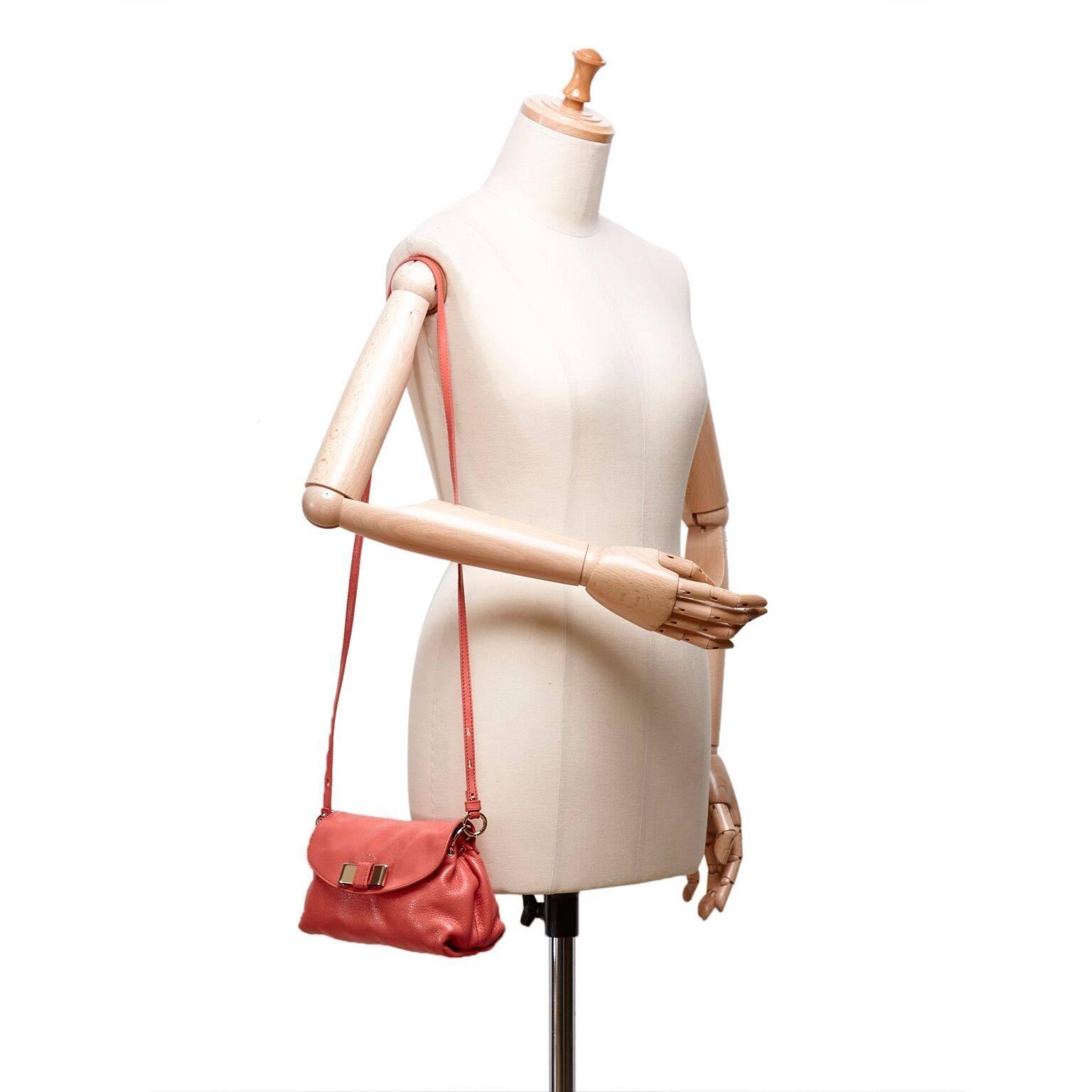 Coral Chloe Leather Lily Crossbody Bag 4