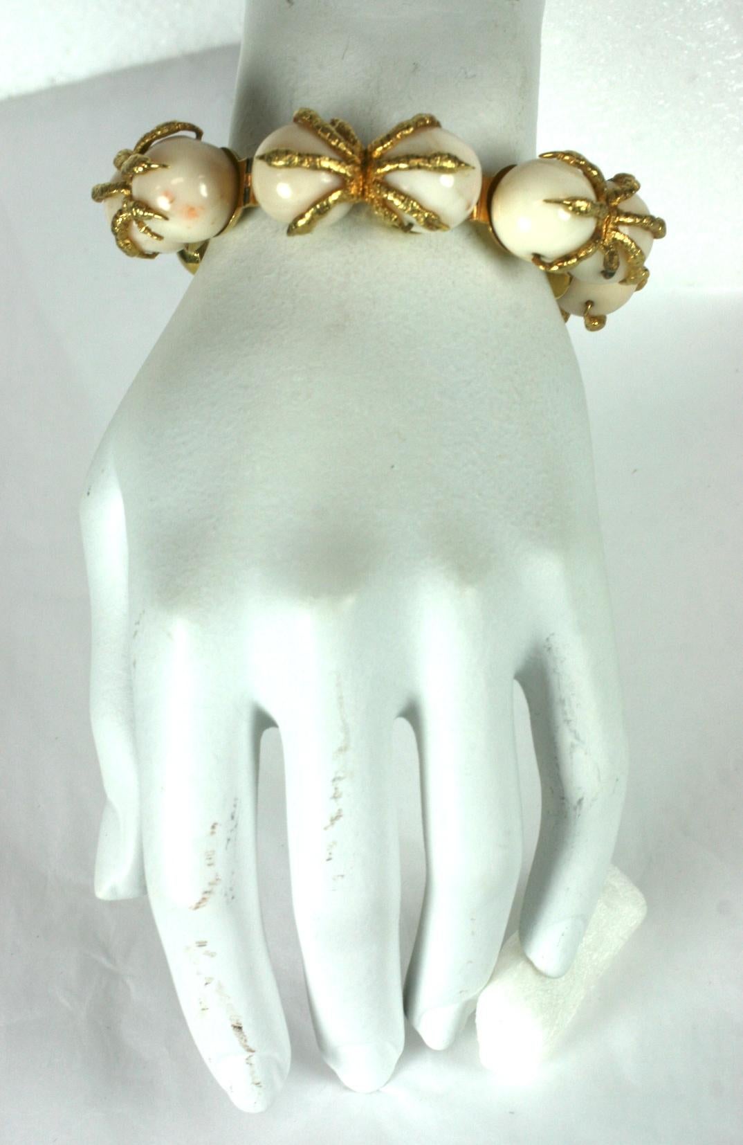 Women's or Men's Coral Claw Bracelet For Sale