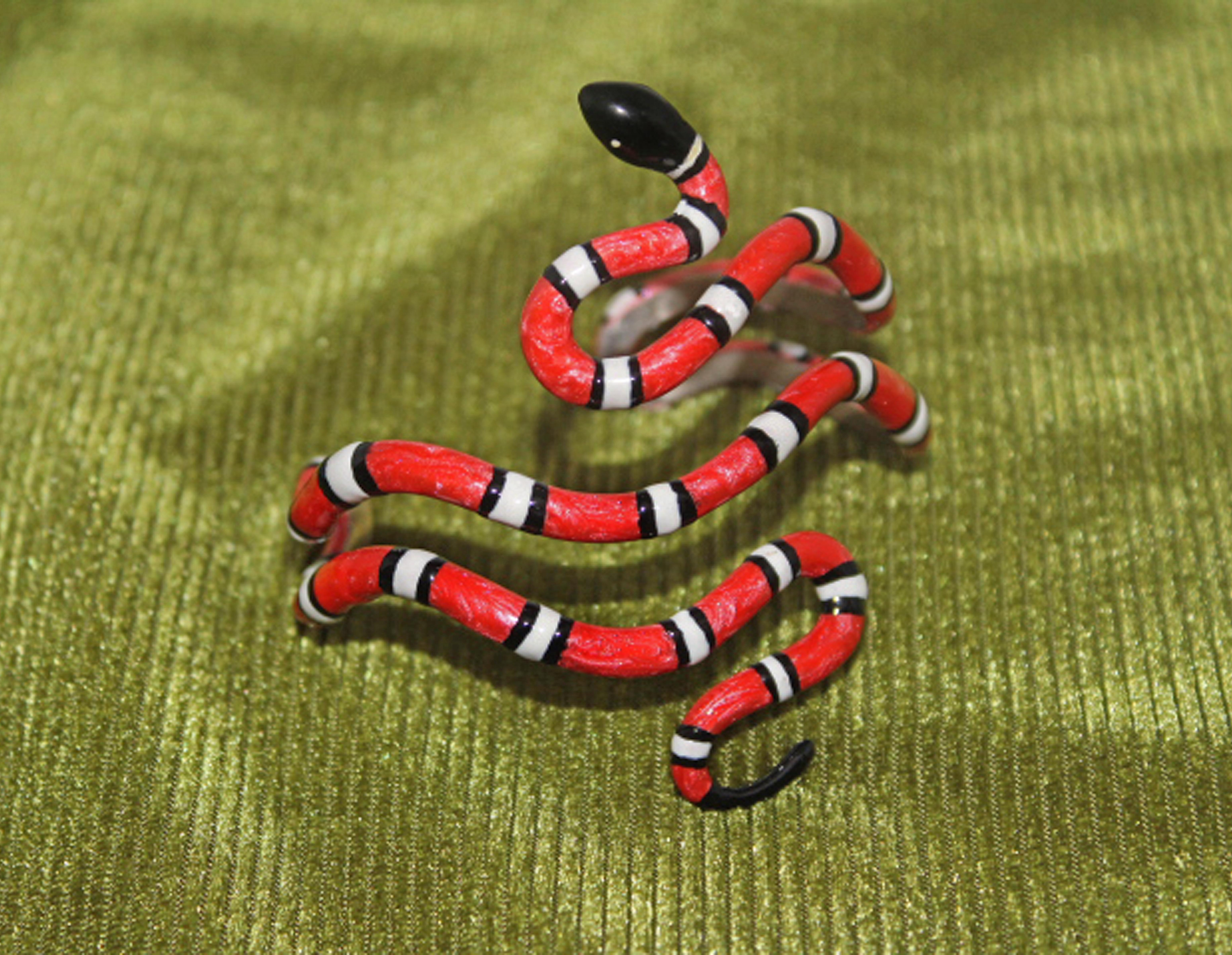 red white and black snake
