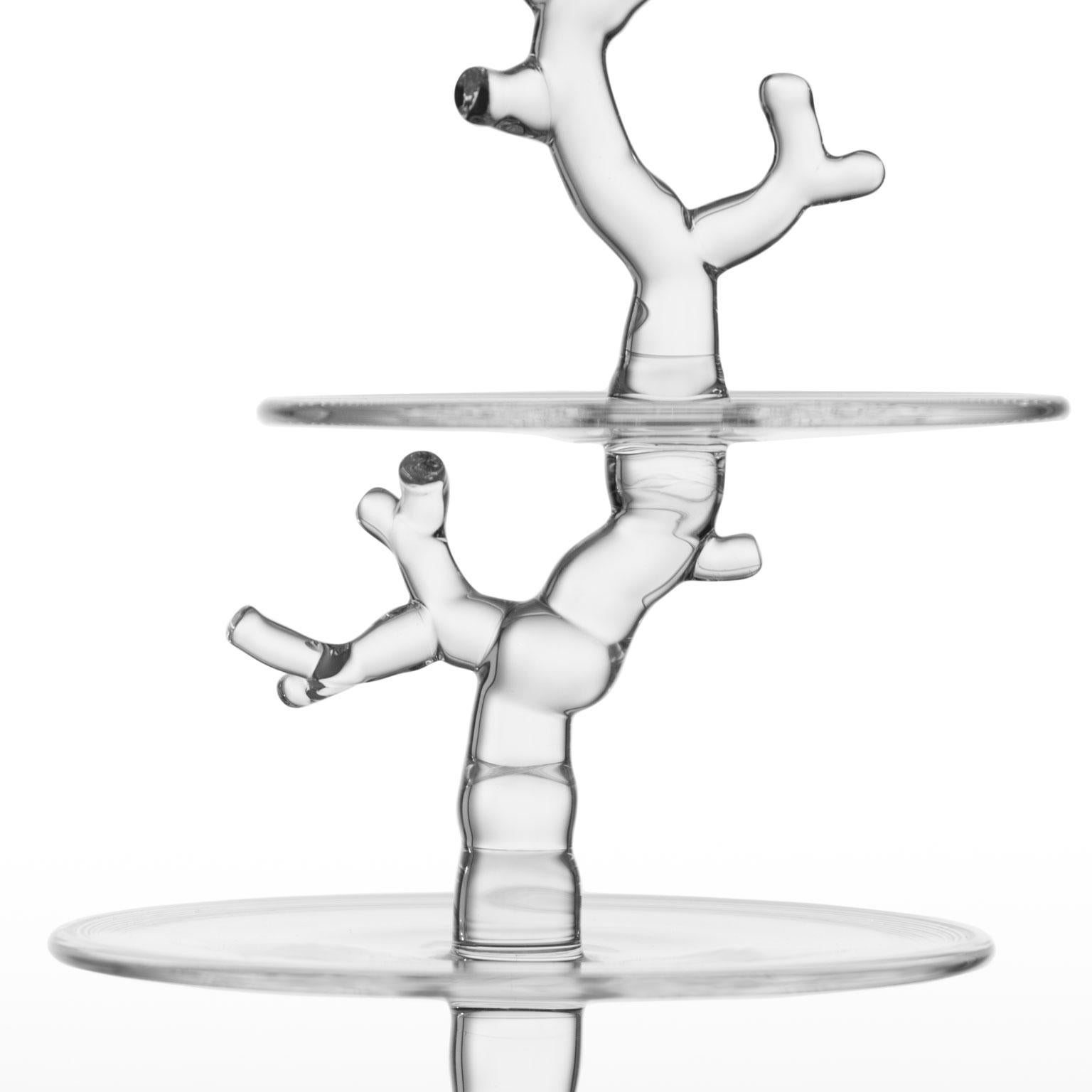 Collection Coral contemporaine Vases et supports de service en verre soufflé à la main Deco en vente 2