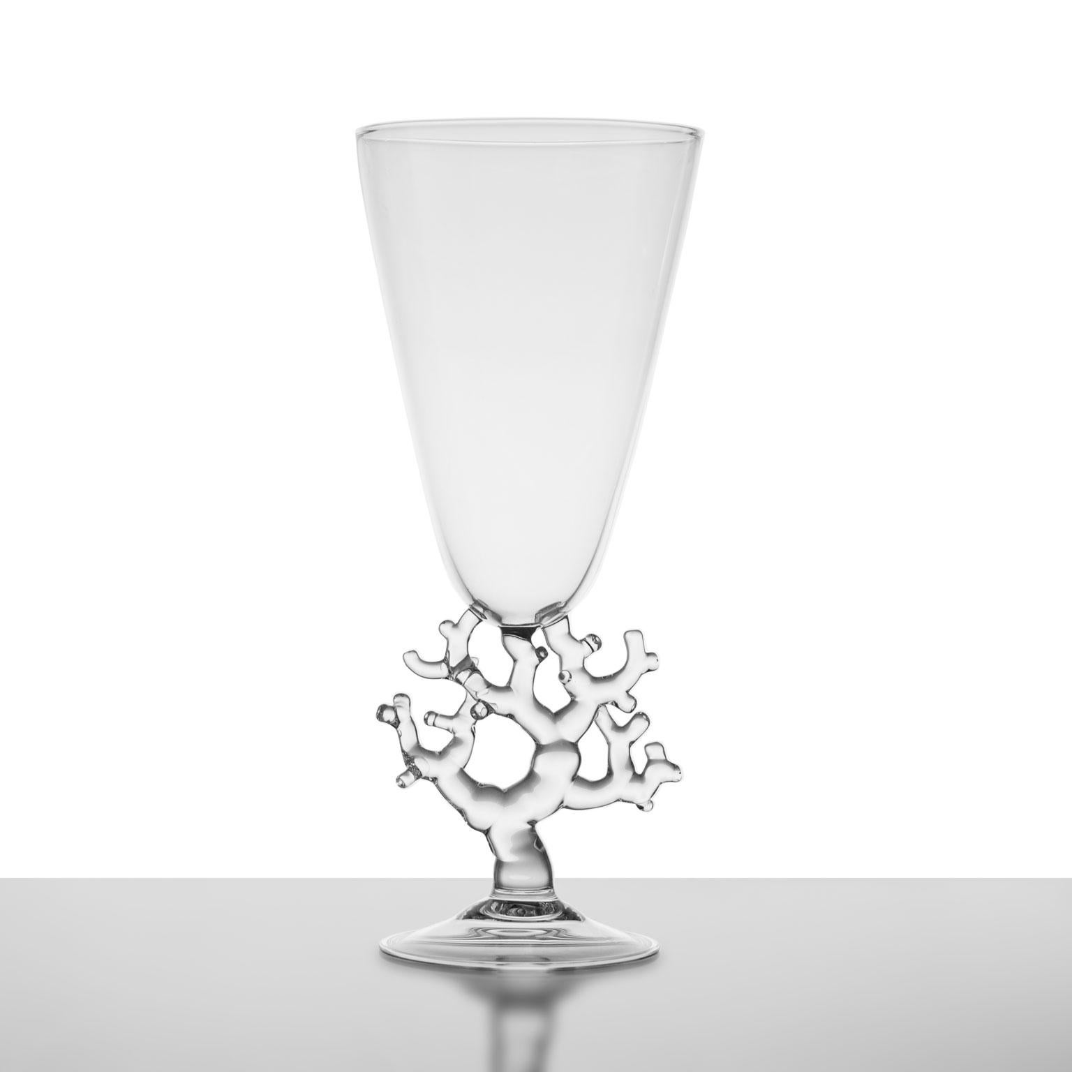 Moderne Collection Coral contemporaine Vases et supports de service en verre soufflé à la main Deco en vente