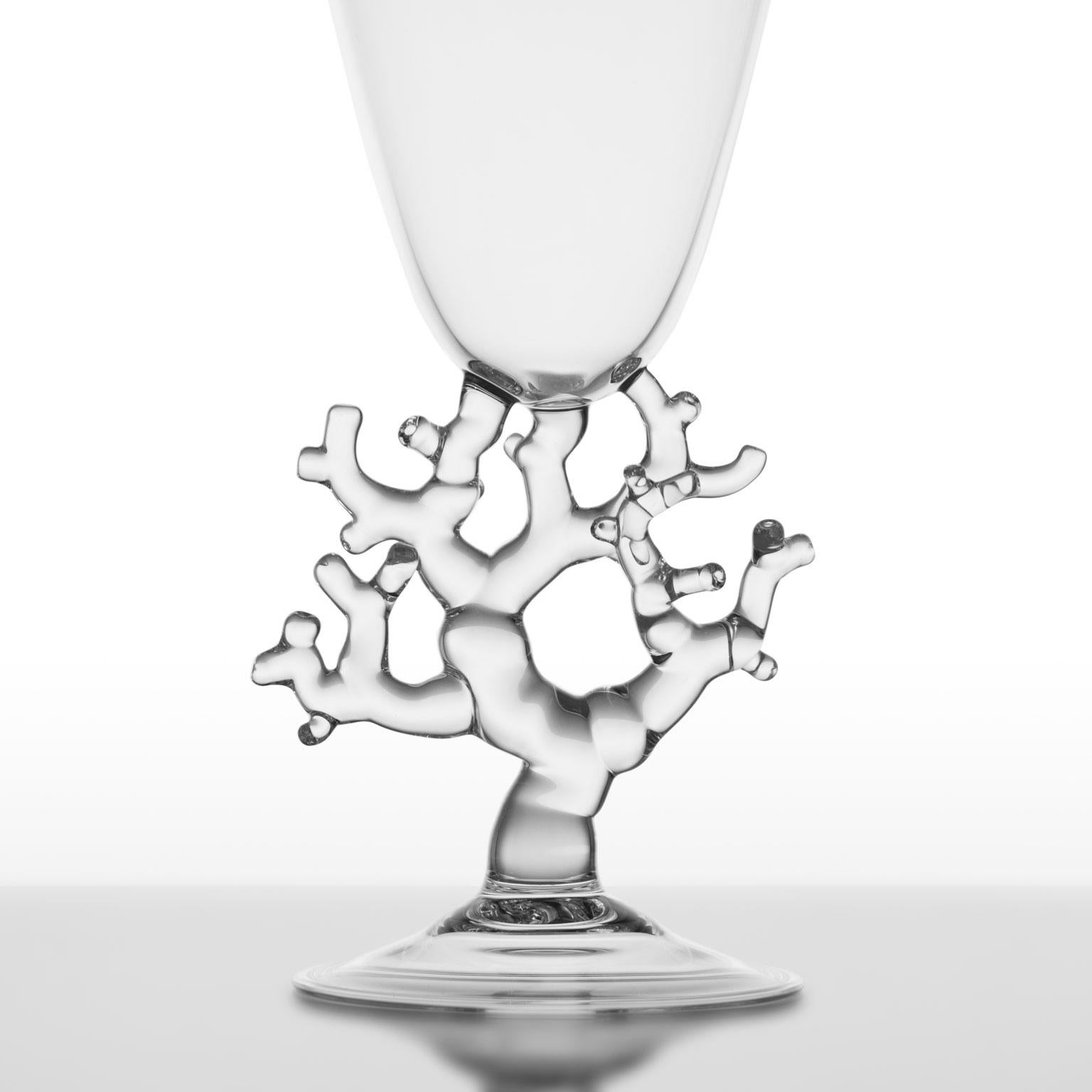 Collection Coral contemporaine Vases et supports de service en verre soufflé à la main Deco Neuf - En vente à Camisano Vicentino, IT