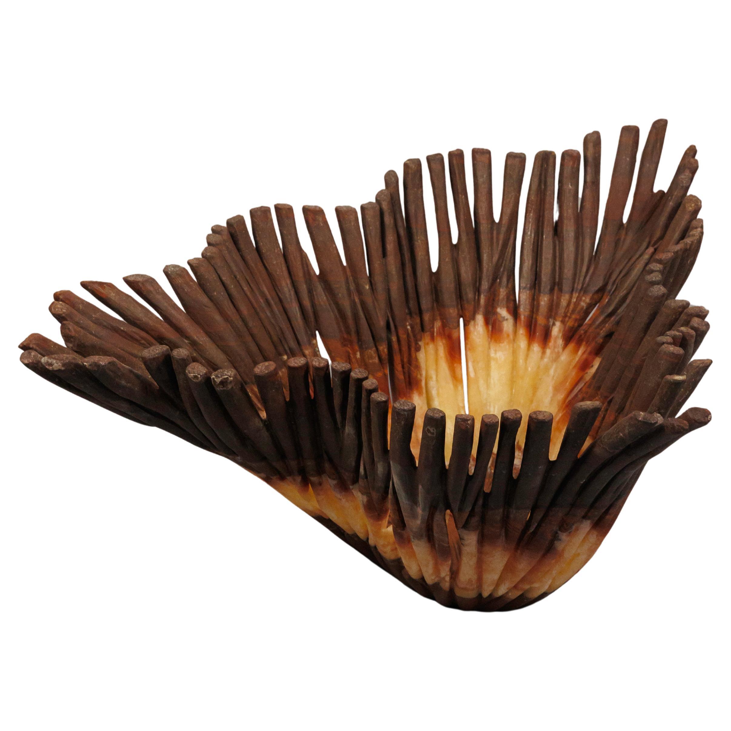 Coral de Miel , Nature-Inspired Form in Warm Onyx For Sale
