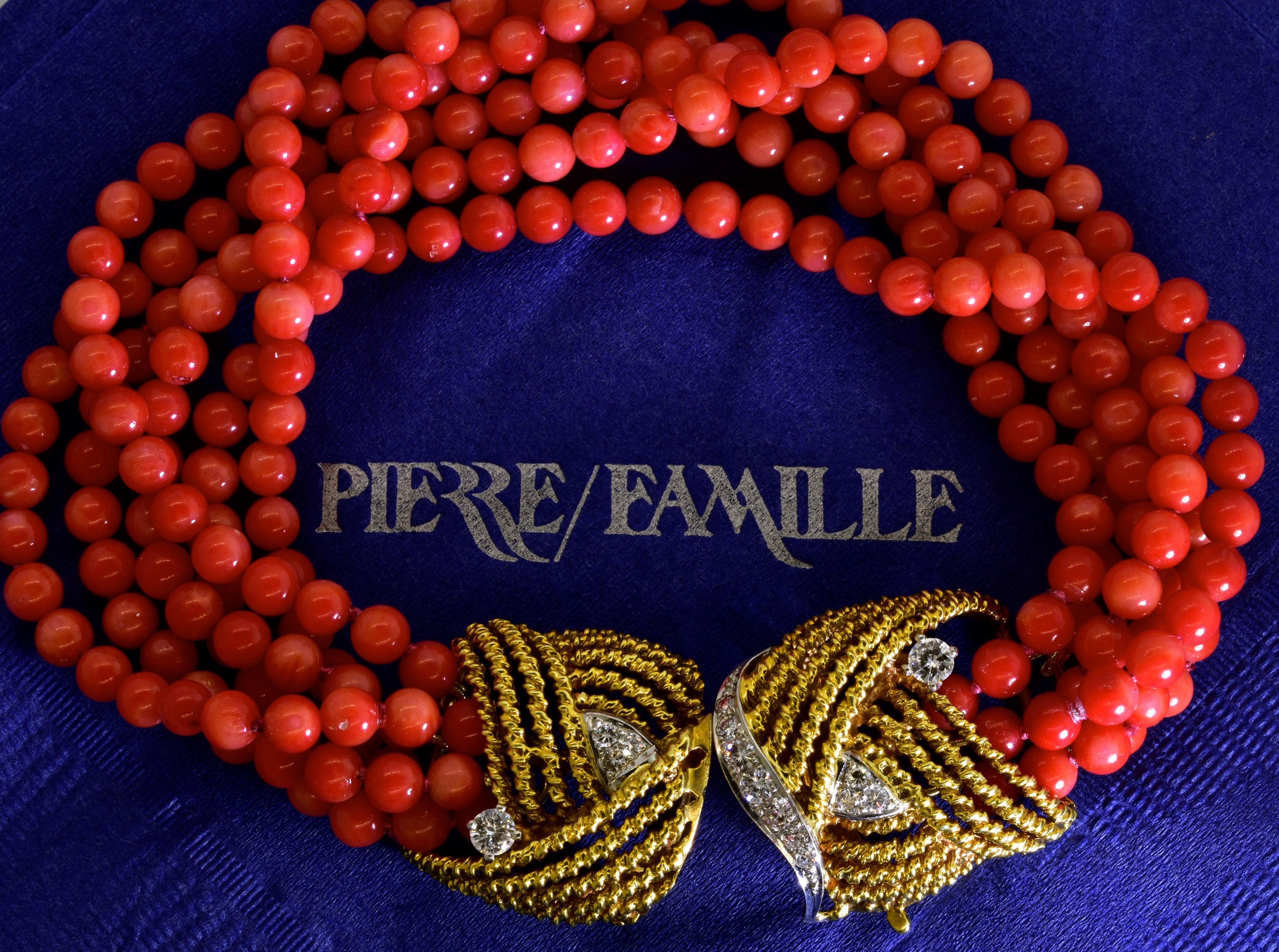 Coral, Diamond and Gold Bracelet, circa 1965 3