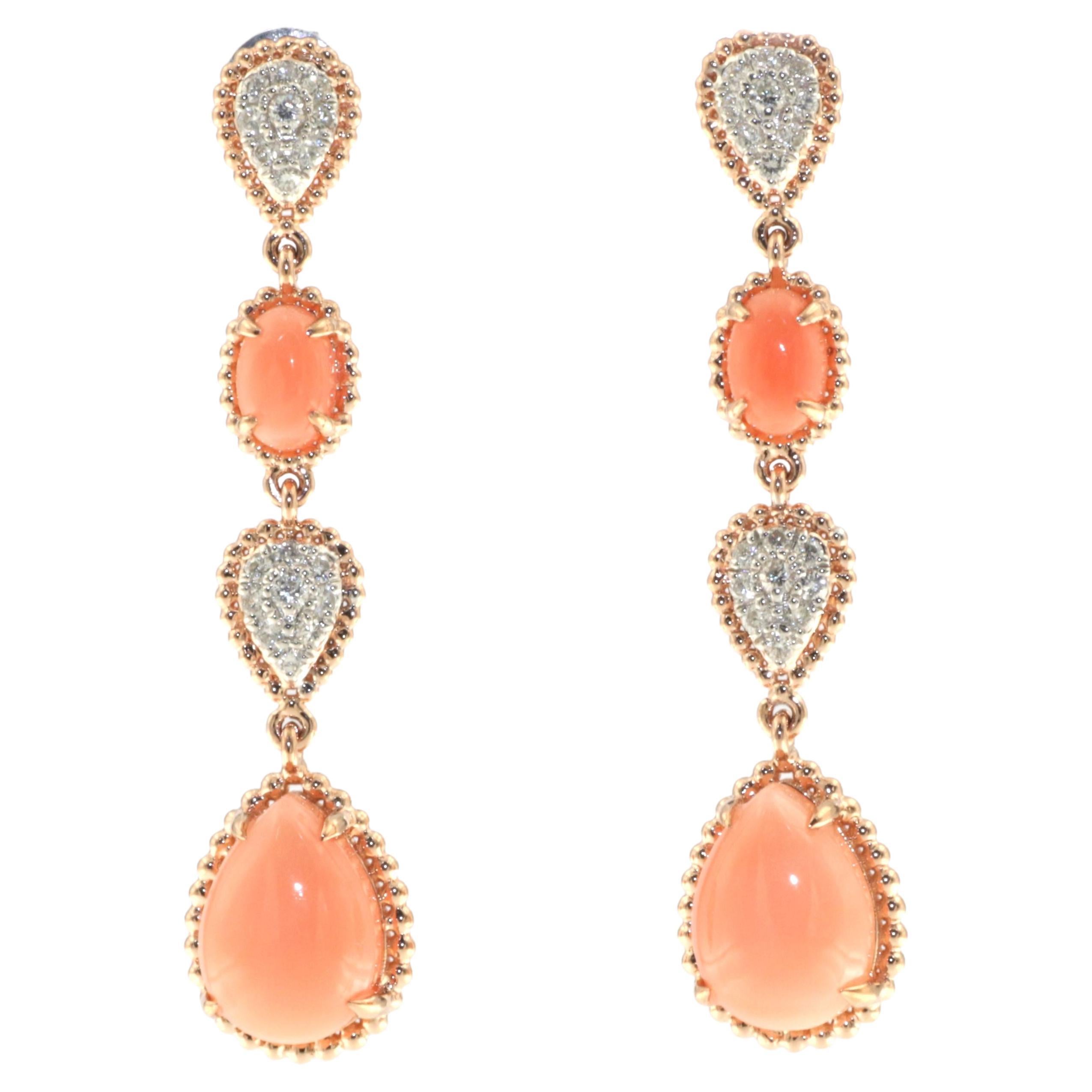 RG CORAL CRYSTAL HANGING EARRING main image 0