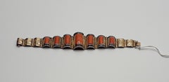 Coral Diamond Gold and Silver Bracelet, 1950s