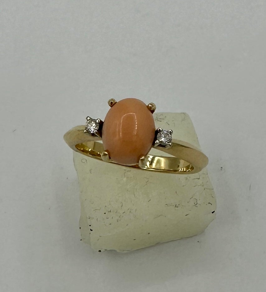 coral wedding ring