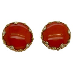 Diamante di corallo con orecchini in filigrana YG